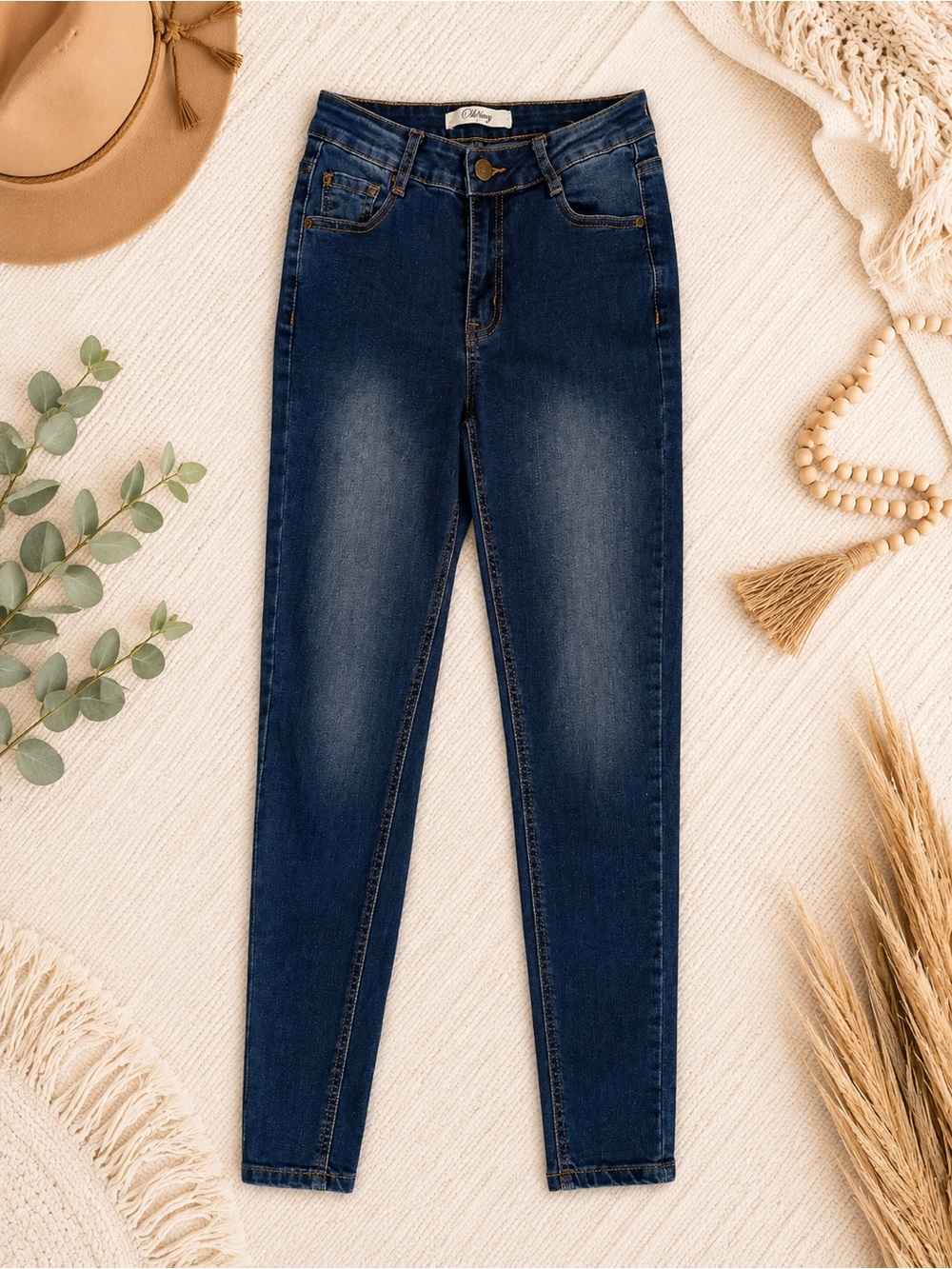 Women's Dark Blue High-Rise Skinny Jeans